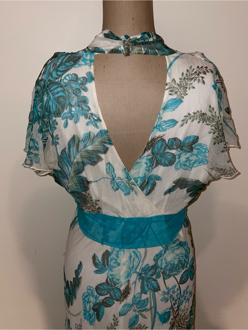 Floral silk maxi dress-dainty-delicate-modest SIZE 12 Jonathan Martin - Picture 11 of 11